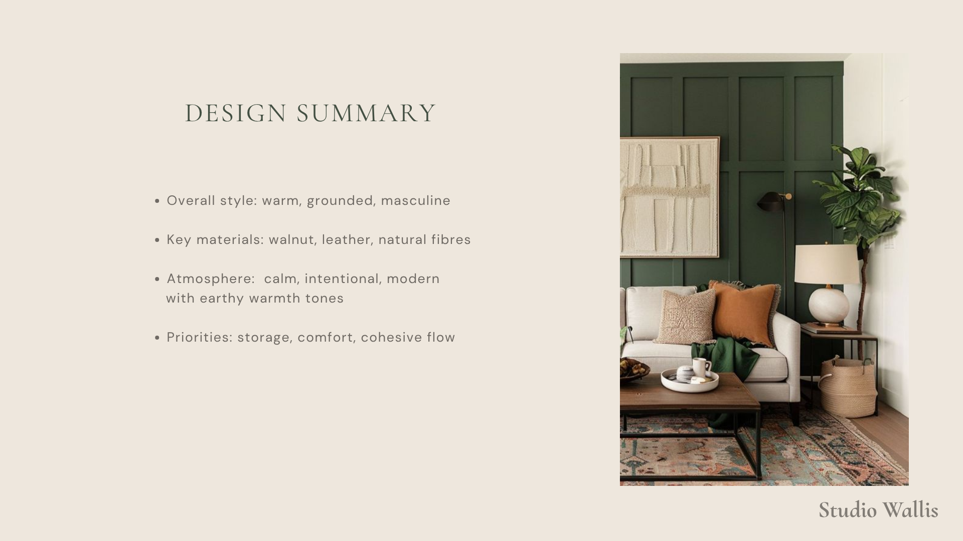 Zaandam: Warm & Grounded | Design Summary
