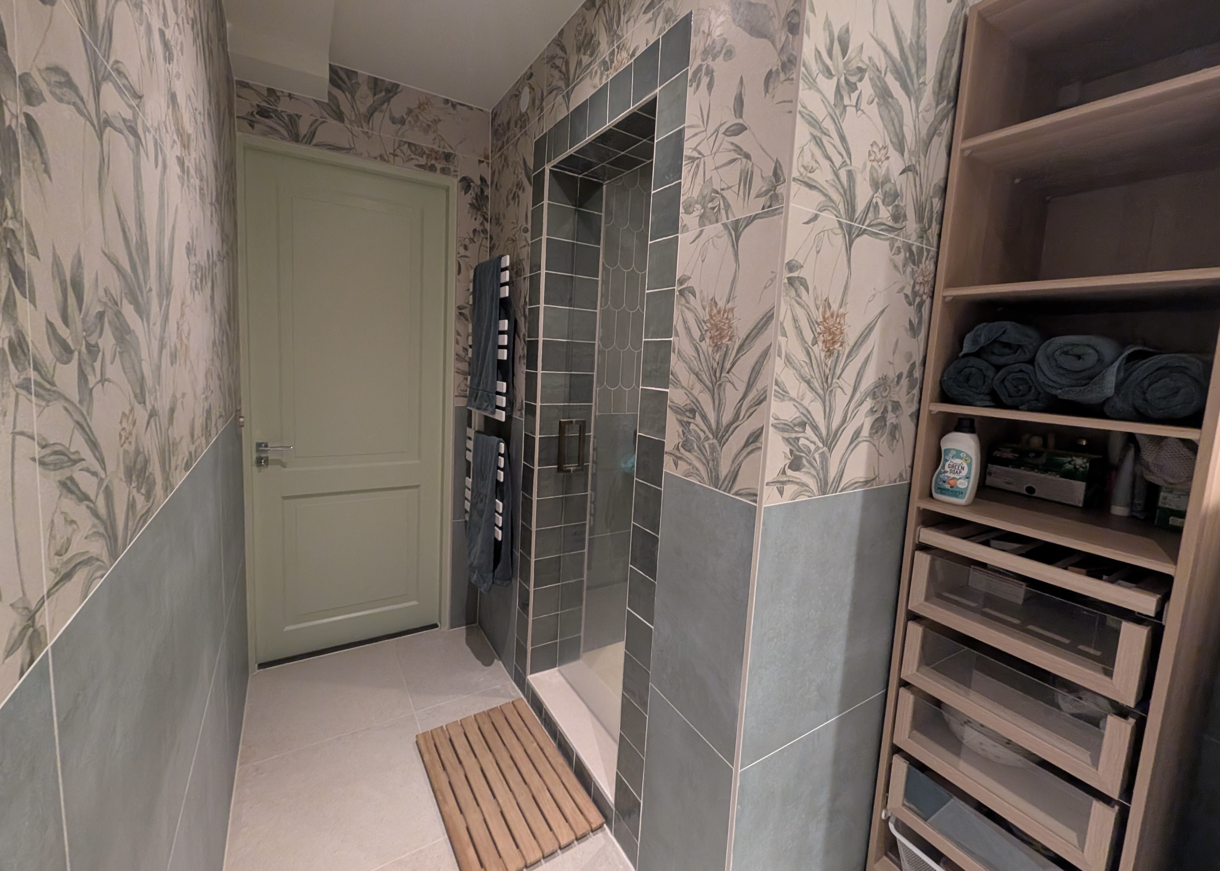 Enchanted Bathroom: door to storage