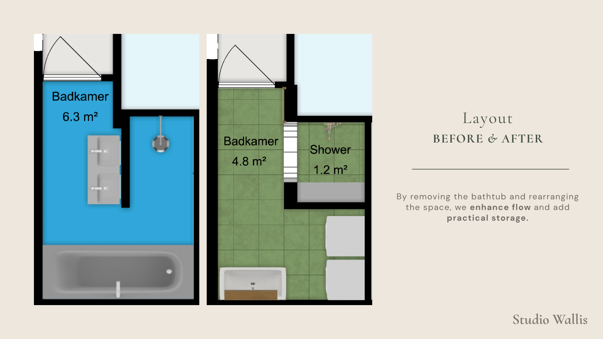 Enchanted Bathroom: Presentation: Layout: Before & After